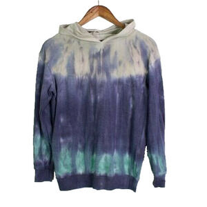 5th & Ryder Junior Unisex Kids Pullover Hoodie Sz Large Navy Stripe Tie Dye NWT
